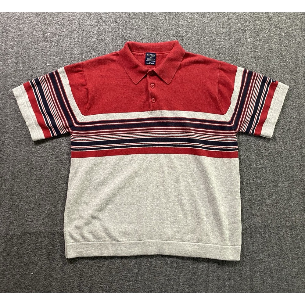 Nautica Jeans Co Men's Polo Shirt Multicolor Stripe 100% Cotton Casual Size S/P